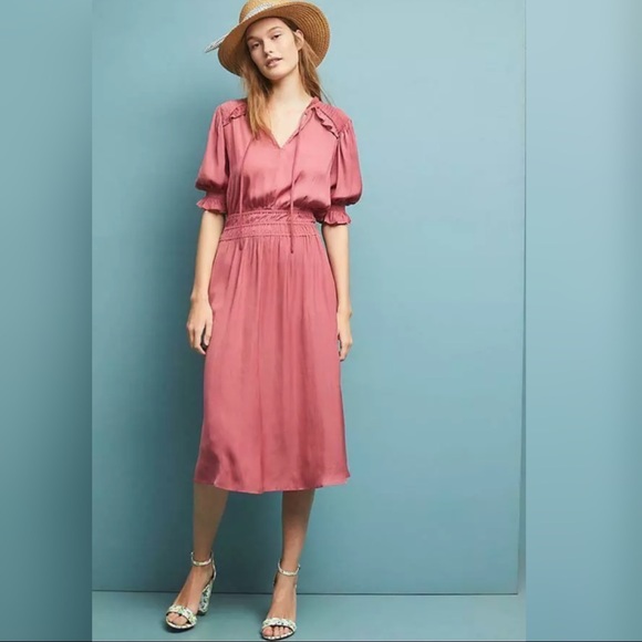 Anthropologie Cape May Smocked Midi Dress - Picture 3 of 7